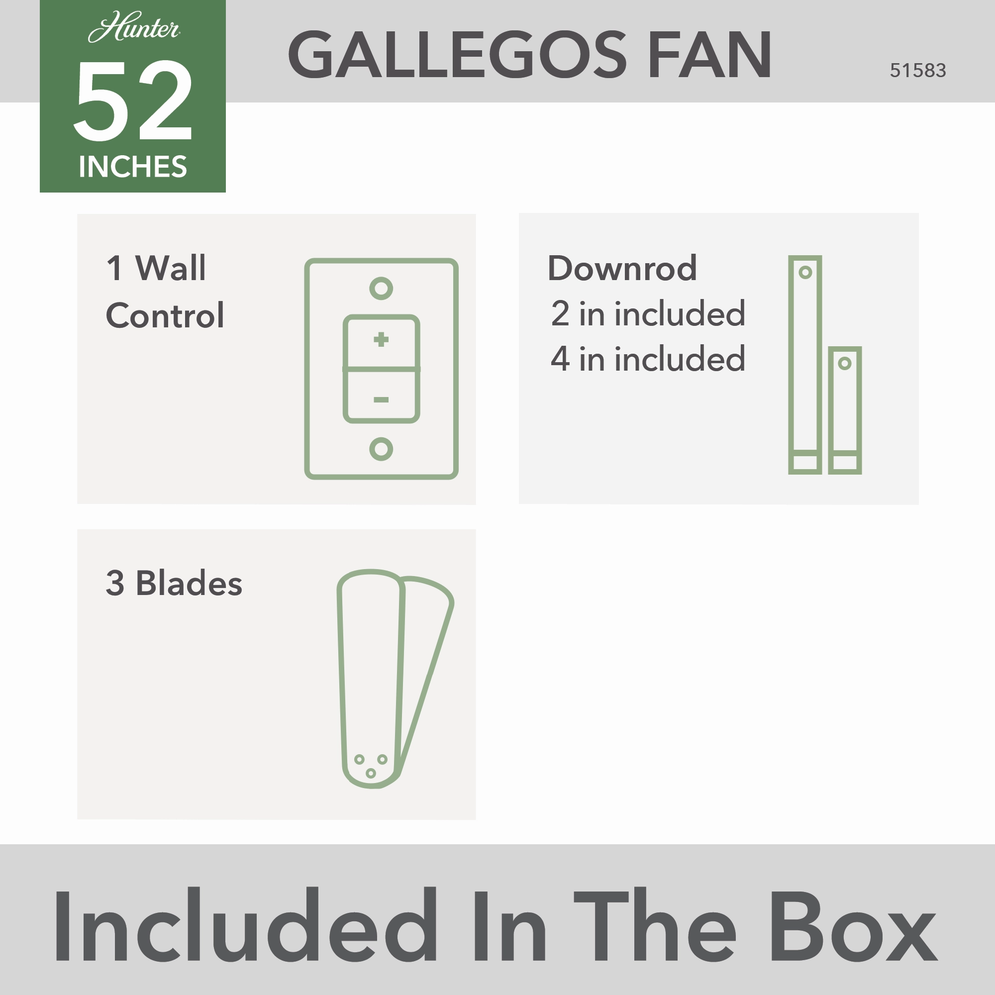 Gallegos 52"Ceiling Fan Matte Black