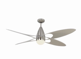 Generation Lighting Butterfly | Outdoor Ceiling Fan with 15W LED & Combo Handheld/Wall Mount Remote, Reverse and Dimm Energy-efficient ceiling fan with remote