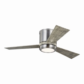 Generation Lighting Clarity Flushmount Ceiling Fan with 20W LED Light and Wall/Remote Control low-noise indoor fans for peaceful settings