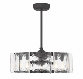 Genry LED Fan D'Lier Matte Black decorative fandeliers with lights