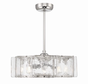 Genry LED Fan D'Lier Polished Nickel decorative fandeliers with lights