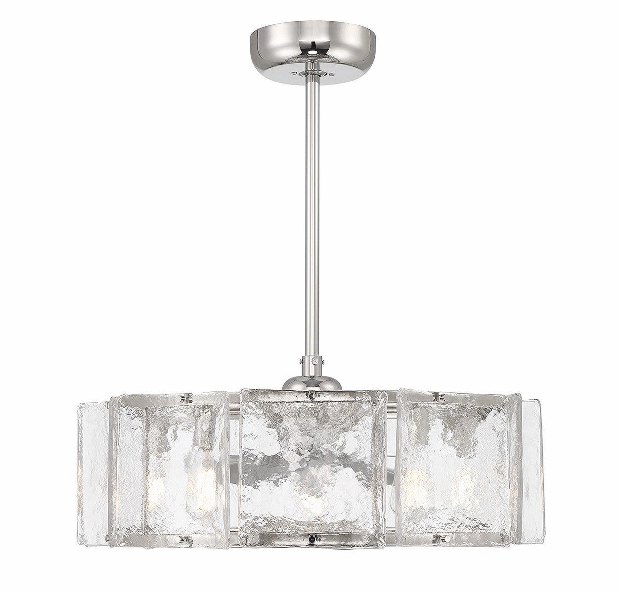 Genry LED Fan D'Lier Polished Nickel decorative fandeliers with lights