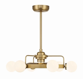 Gibson LED Fan D'Lier Warm Brass decorative fandeliers with lights