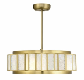 Gideon LED Fan D'Lier Warm Brass decorative fandeliers with lights