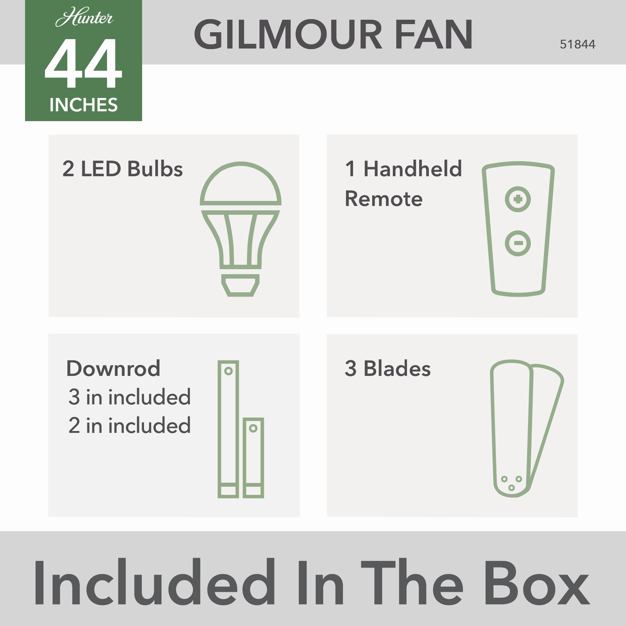 Gilmour 44"Ceiling Fan Matte Black