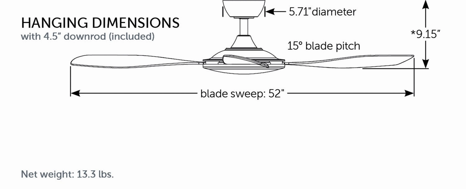 GlideAire 52"Ceiling Fan Black