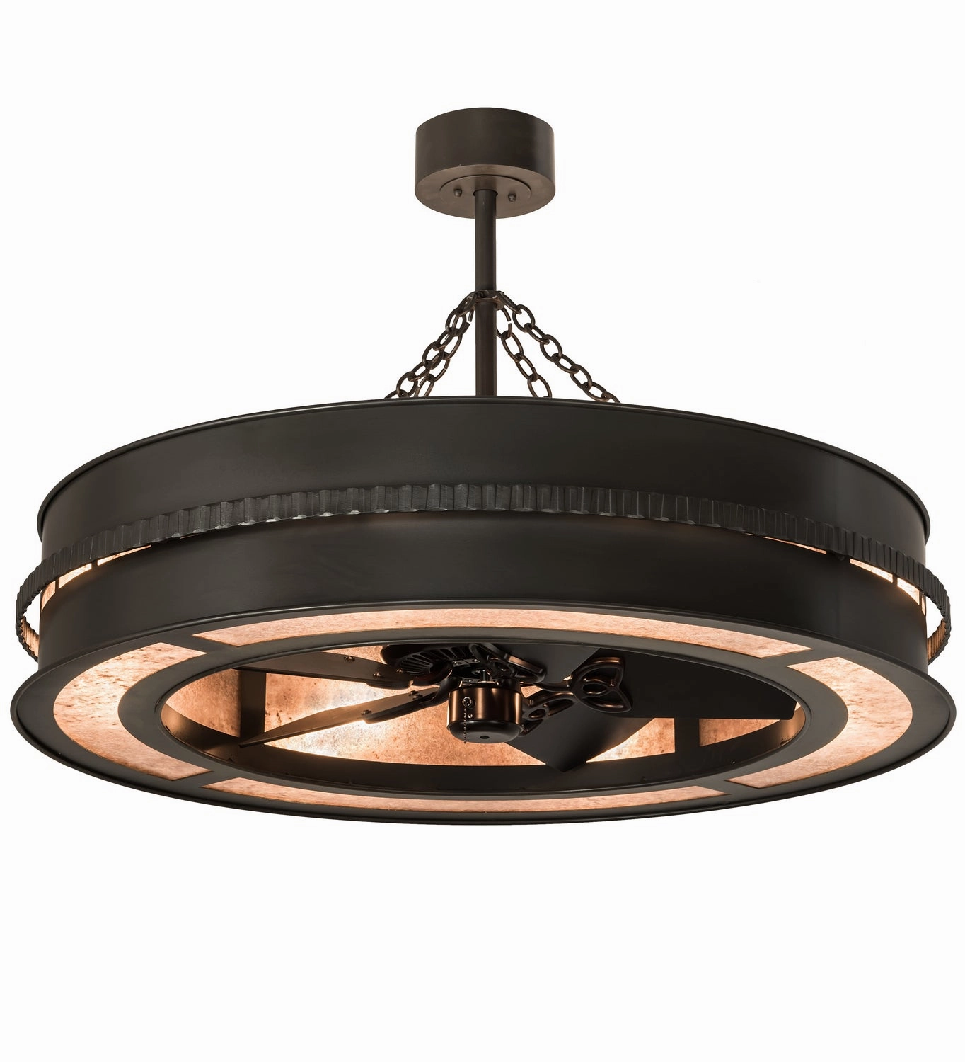 Golden Forge Eight Light Chandel-Air decorative fandeliers with lights