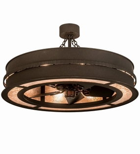 Golden Forge Eight Light Chandel-Air decorative fandeliers with lights