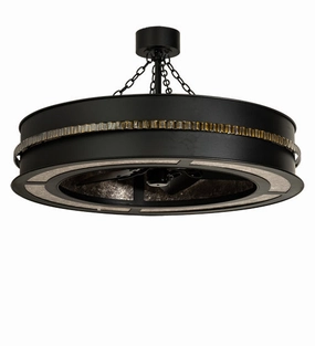 Golden Forge Eight Light Chandel-Air decorative fandeliers with lights