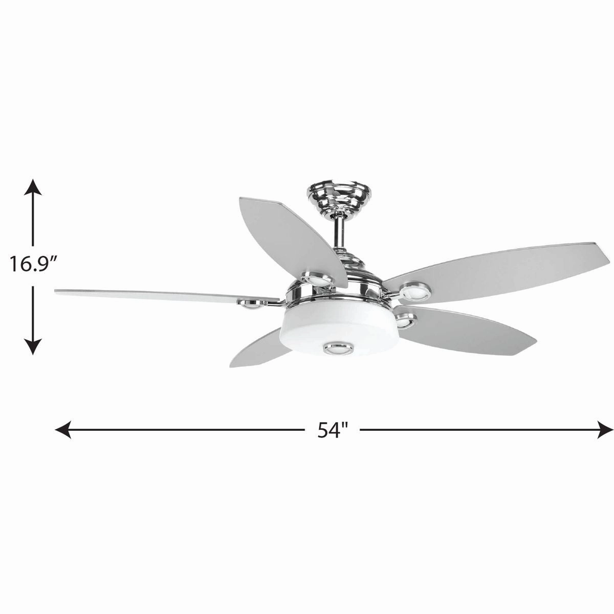 Graceful 54"Ceiling Fan Polished Chrome