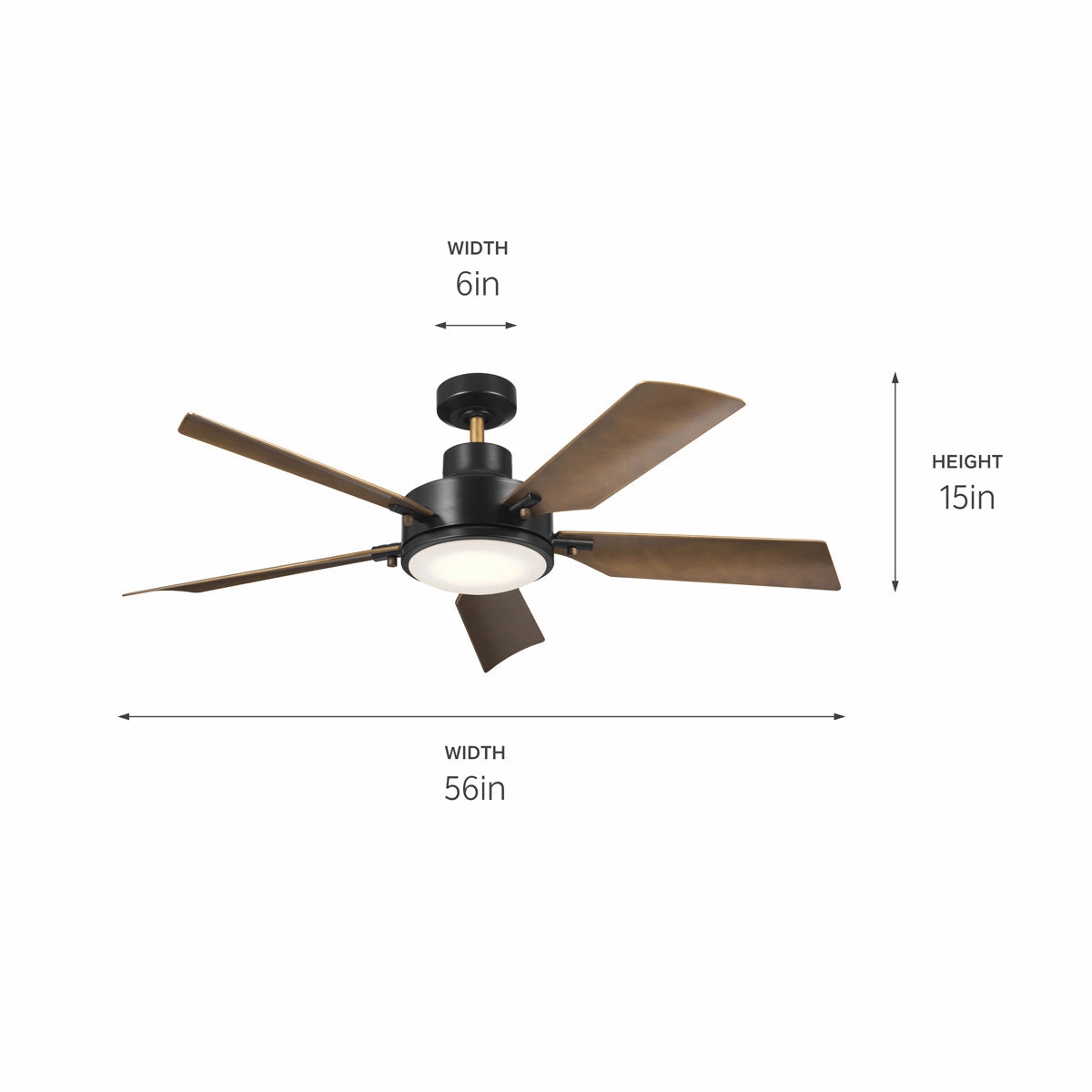 Guardian 56"Ceiling Fan Satin Black
