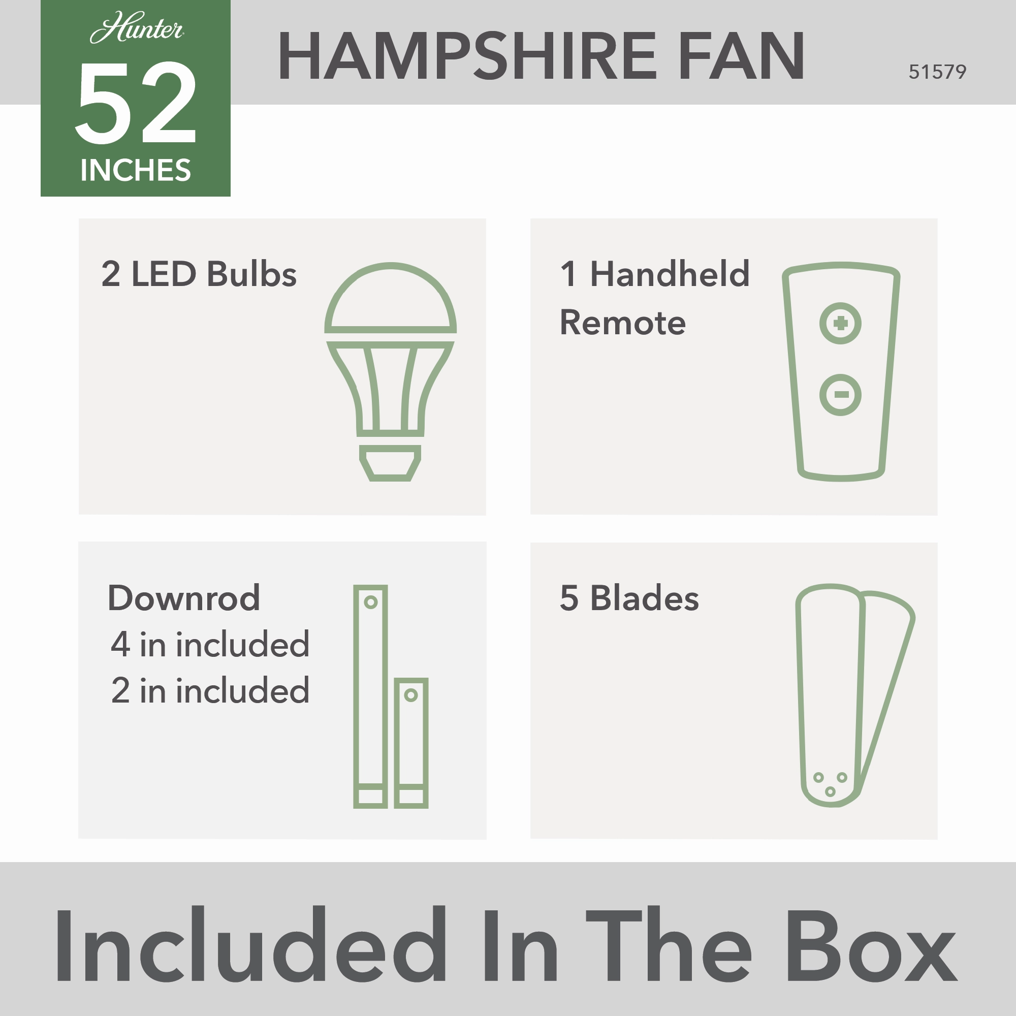 Hampshire 52"Ceiling Fan Matte Black