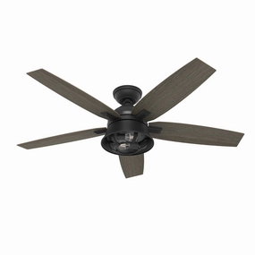 Hampshire 52"Ceiling Fan Matte Black energy-efficient medium fans with remote