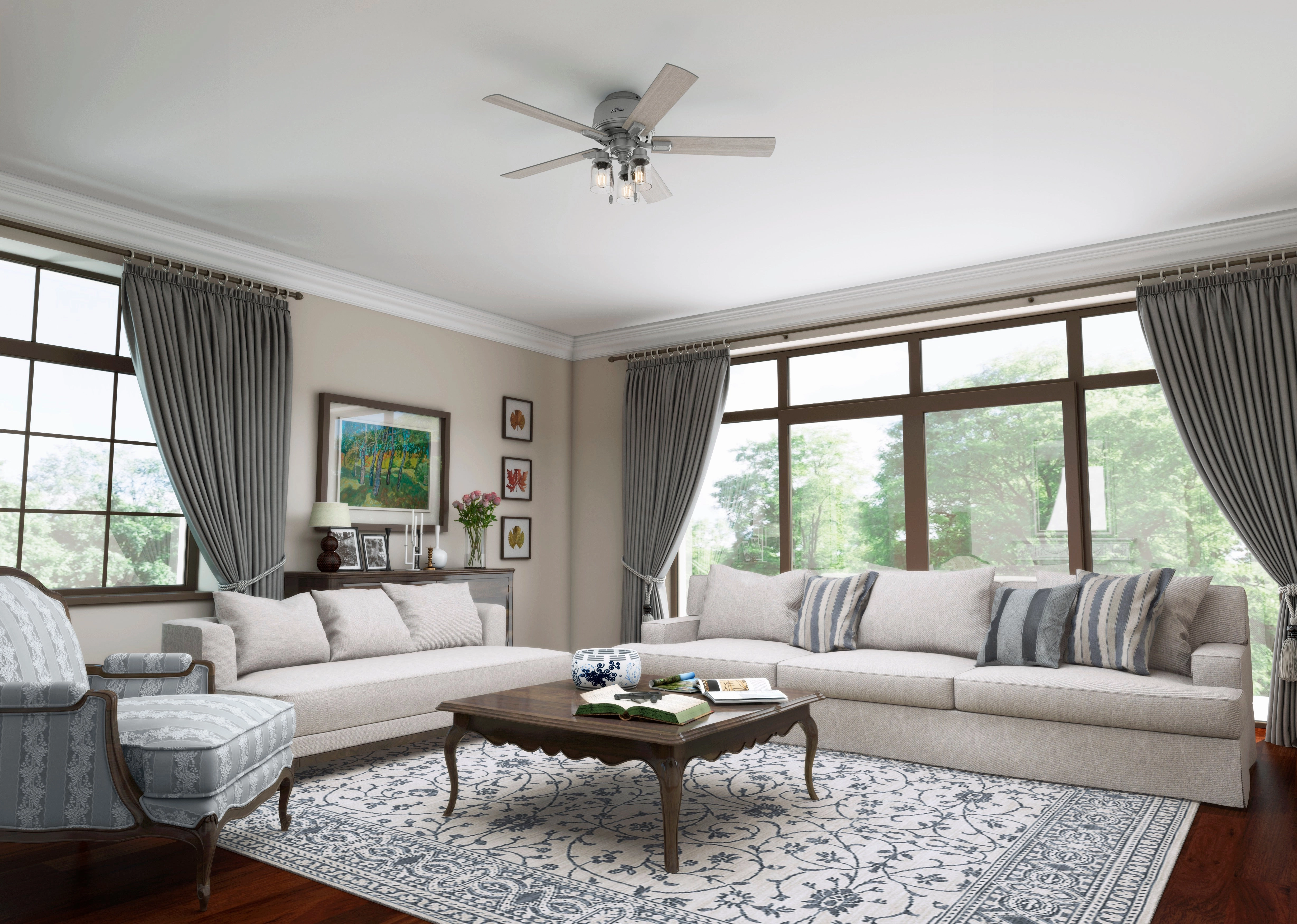 Hartland 52"Ceiling Fan Matte Silver