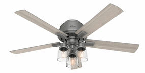 Hartland 52"Ceiling Fan Matte Silver hugger fans for rooms with low ceilings