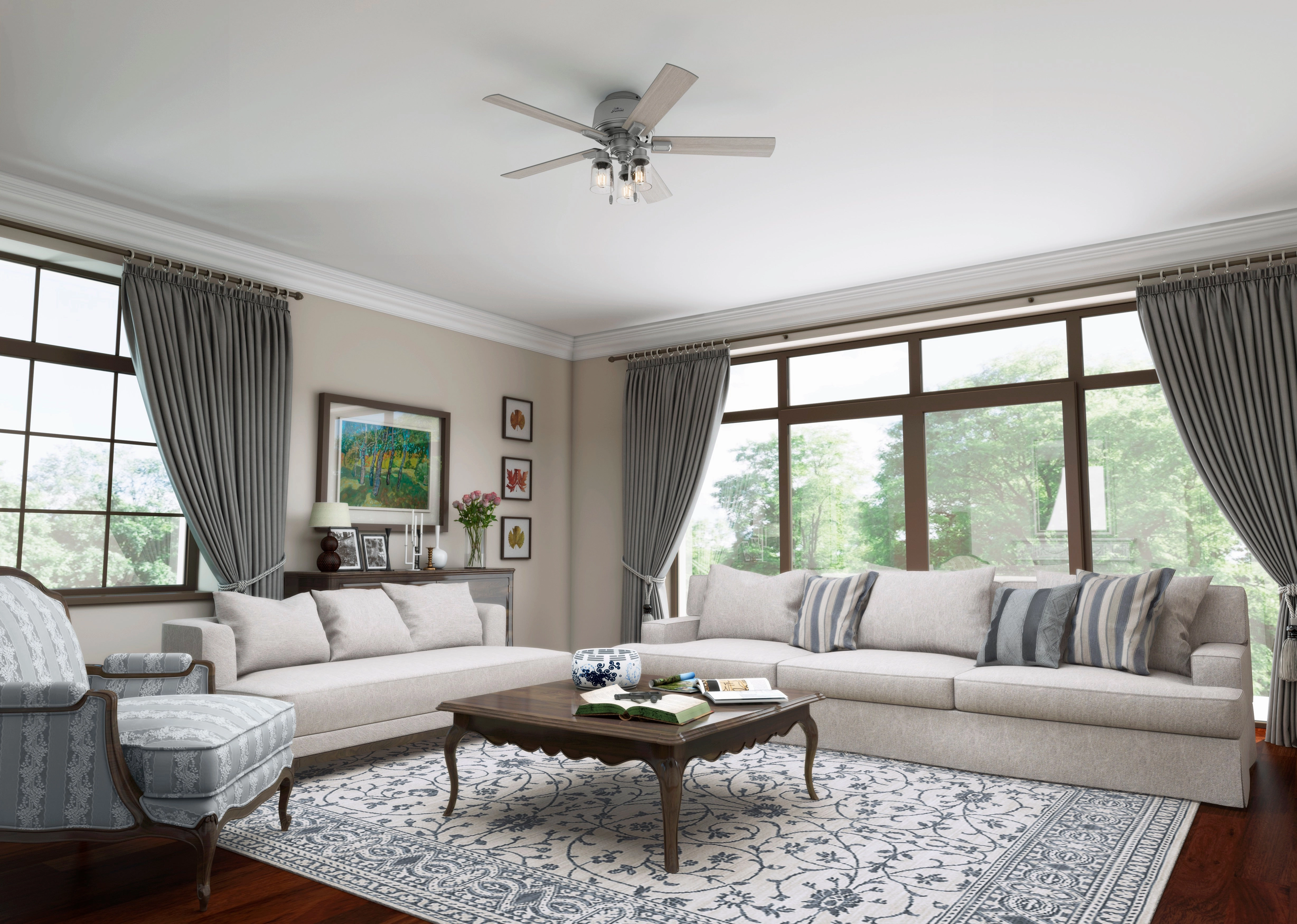 Hartland 52"Ceiling Fan Matte Silver