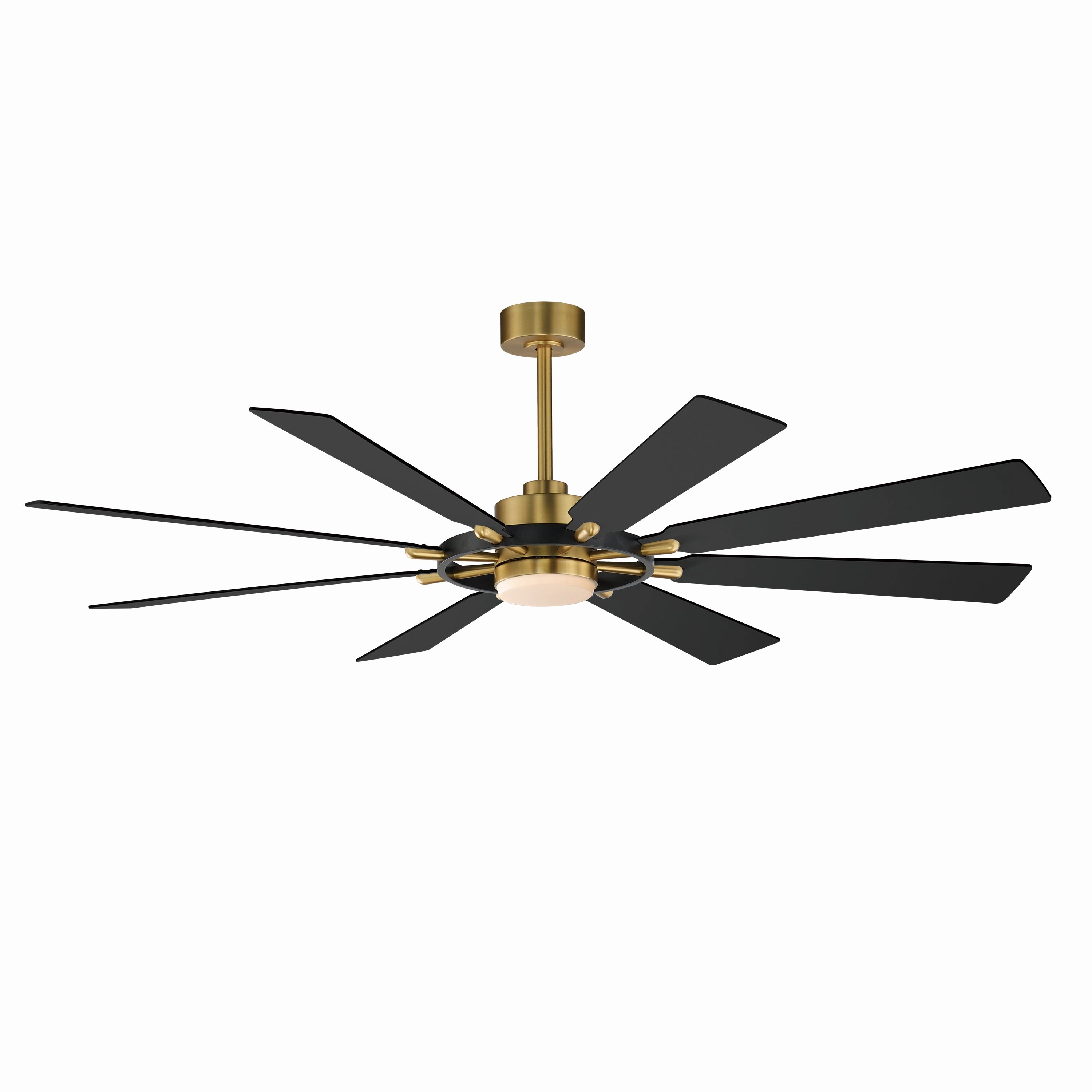 Helm 72"Ceiling Fan Black / Natural Aged Brass medium electric fans for multi-room use