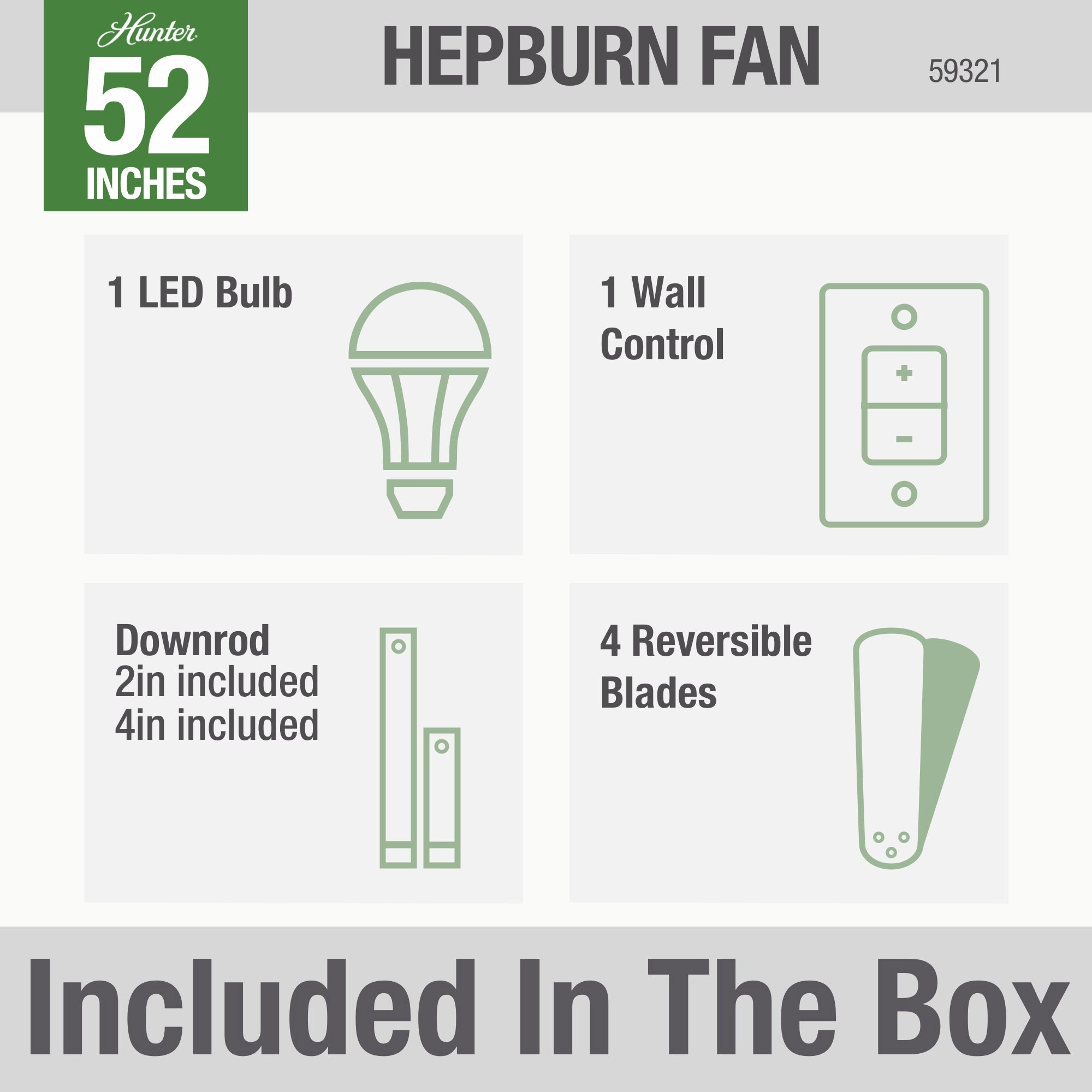 Hepburn 52"Ceiling Fan Matte Black