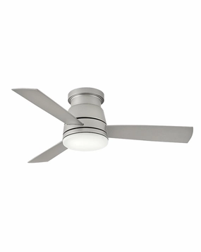 Hinkley Fan Trey Smart Outdoor DC LED Flushmount Ceiling Fan with Hiro Control quiet indoor fans for bedrooms and offices