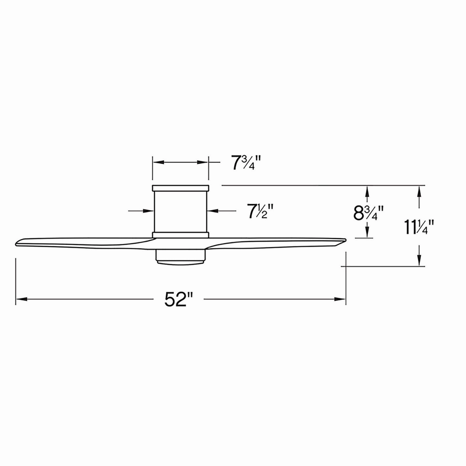 Hover Flush 52"Ceiling Fan Matte White