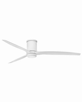 Hover Flush 72"Ceiling Fan Matte White energy-efficient medium fans with remote