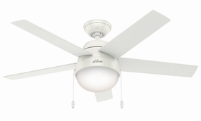 Hunter Fan Anslee Pull Chain Ceiling Fan with 18W LED adjustable indoor fans for cool airflow