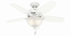Hunter Fan Builder 42" Pull Chain Ceiling Fan with 14W LED Modern ceiling fan for home cooling