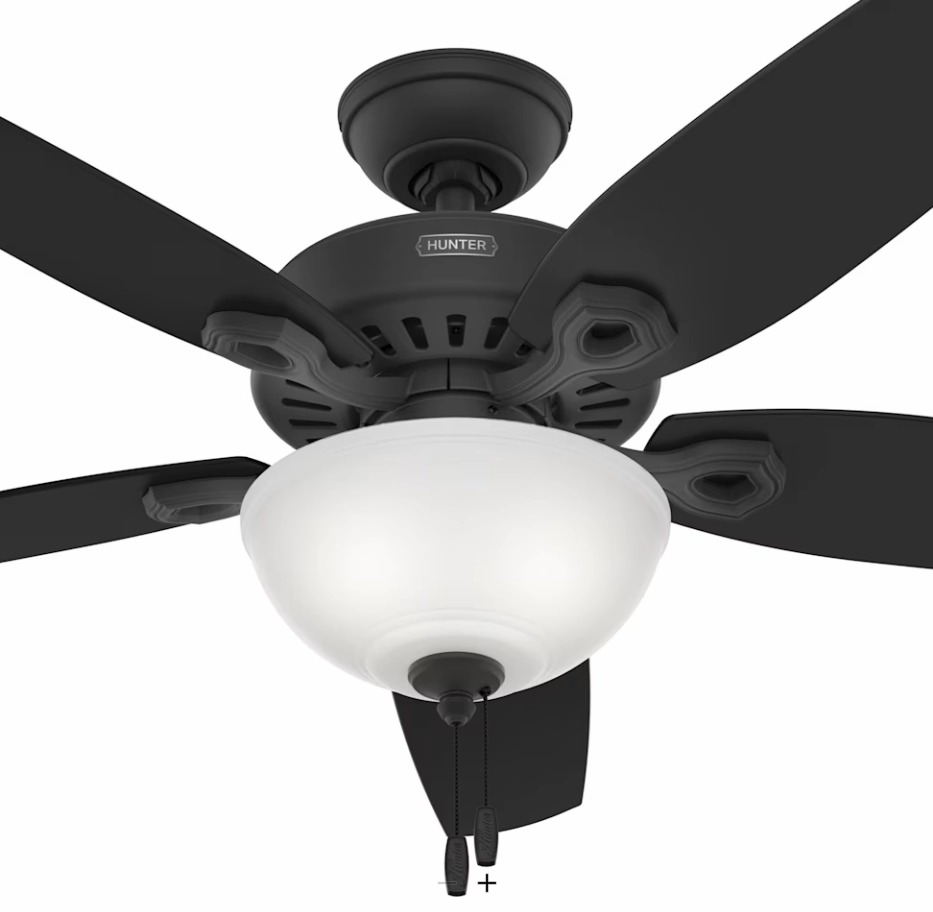 Hunter Fan Builder Deluxe 52" Indoor Pull Chain Ceiling Fan with 9W LED