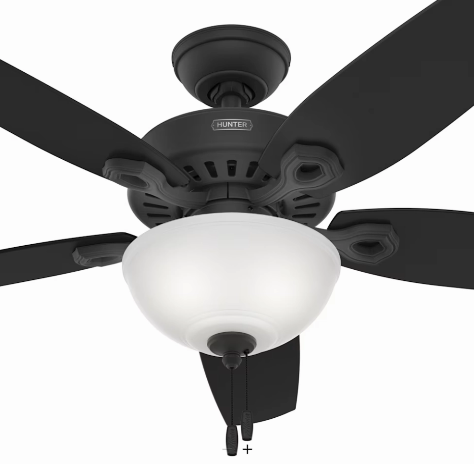 Hunter Fan Builder Deluxe 52" Indoor Pull Chain Ceiling Fan with 9W LED