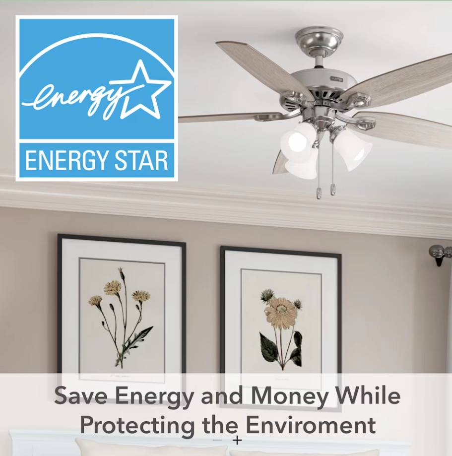 Hunter Fan Builder Plus 52" Pull Chain DC Ceiling Fan with 21W LED