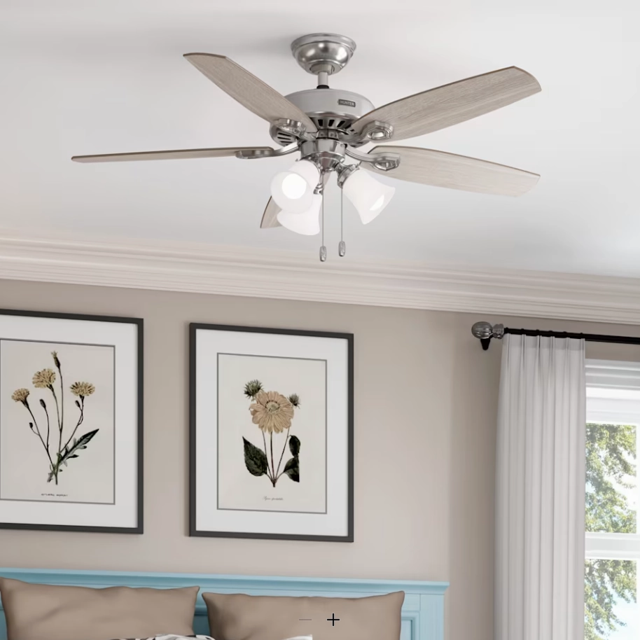 Hunter Fan Builder Plus 52" Pull Chain DC Ceiling Fan with 21W LED