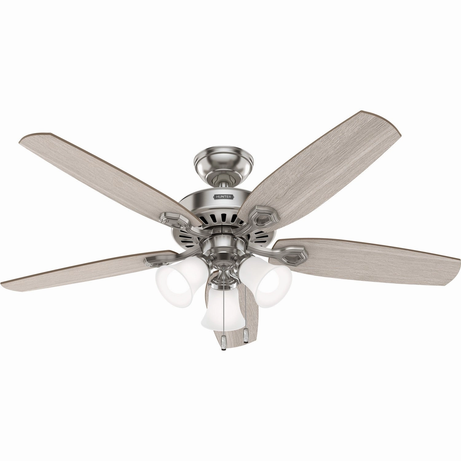 Hunter Fan Builder Plus 52" Pull Chain DC Ceiling Fan with 21W LED powerful indoor fans for whole-room cooling