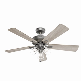 Hunter Fan Crestfield 52" Pull Chain Ceiling Fan with 21W LED adjustable indoor fans for cool airflow