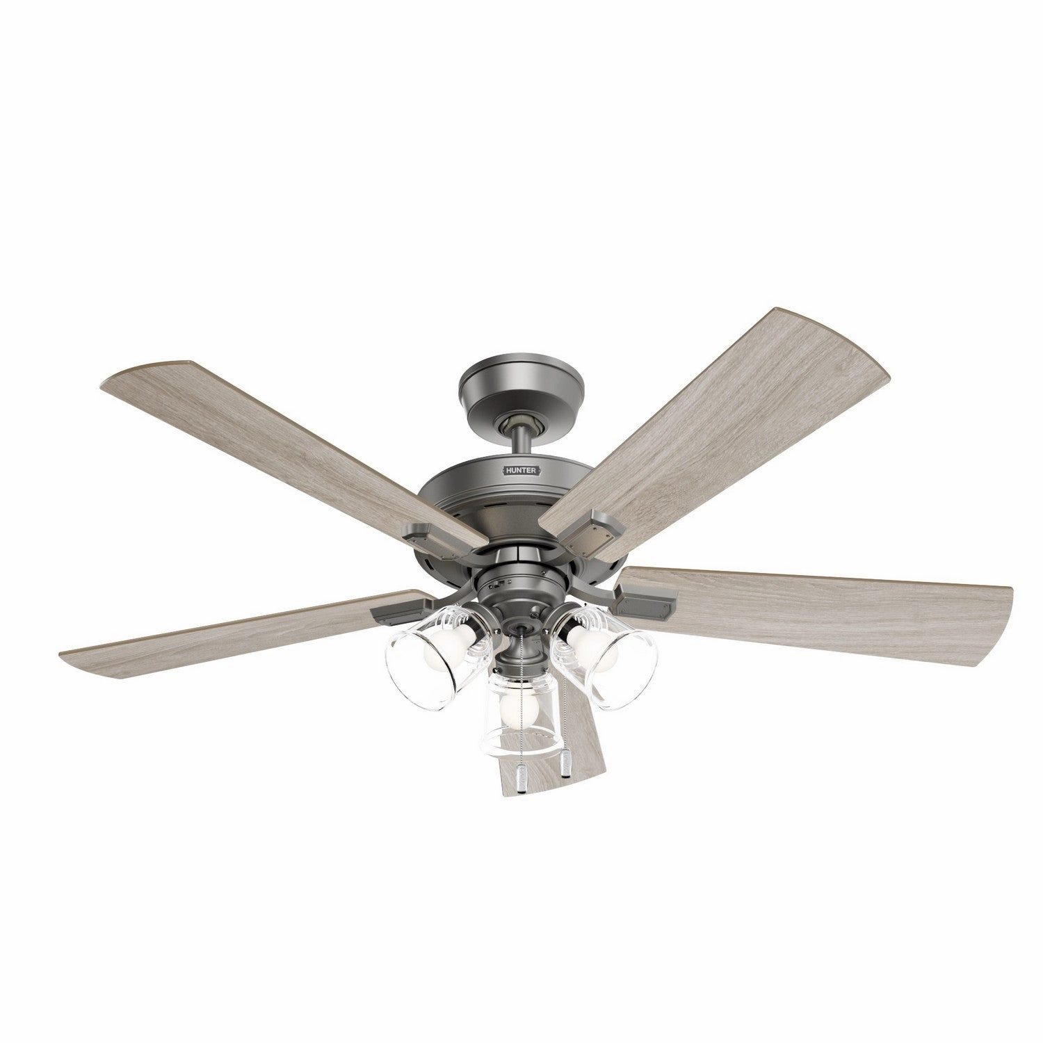 Hunter Fan Crestfield 52" Pull Chain Ceiling Fan with 21W LED adjustable indoor fans for cool airflow