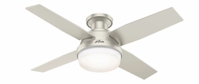 Hunter Fan Dempsey Indoor/Outdoor 44" Flushmount Ceiling Fan with 18W LED and Remote energy-saving indoor fans for bedrooms