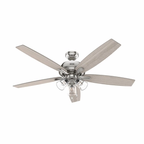 Hunter Fan Dondra 60" Pull Chain Ceiling Fan with 13W LED low-noise indoor fans for peaceful settings
