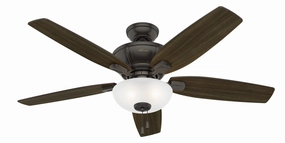 Hunter Fan Kenbridge 52" Pull Chain Ceiling Fan with 27W LED in Noble Bronze energy-saving indoor fans for bedrooms