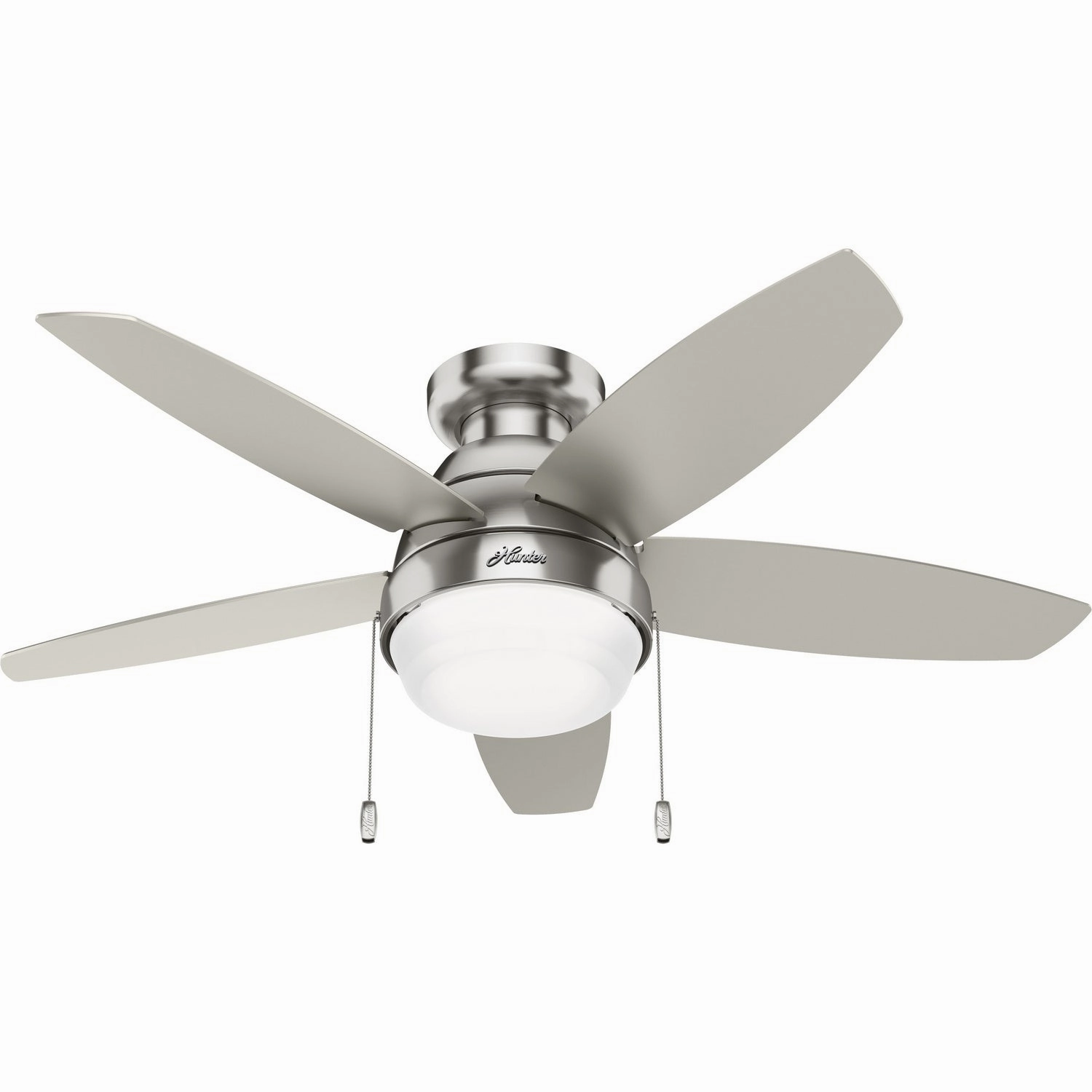 Hunter Fan Lilliana Flushmount Pull Chain Ceiling Fan with 14W LED Modern ceiling fan for home cooling