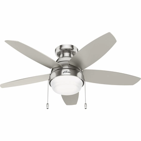 Hunter Fan Lilliana Flushmount Pull Chain Ceiling Fan with 14W LED whisper-quiet fans for indoor comfort