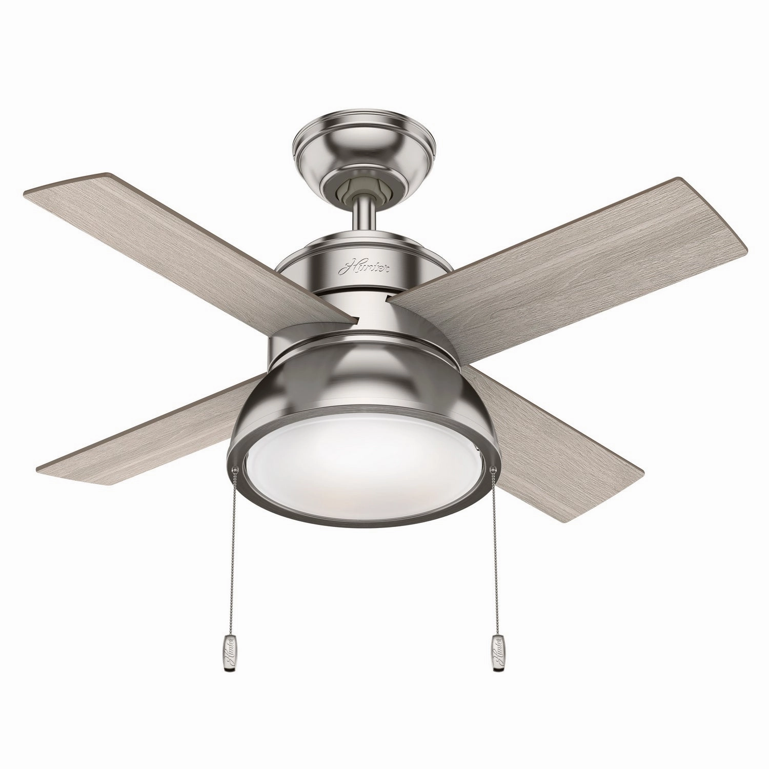 Hunter Fan Loki Pull Chain Ceiling Fan with 18W LED whisper-quiet fans for indoor comfort