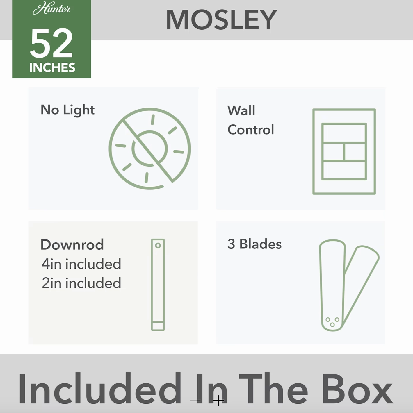 Hunter Fan Mosley 52" Indoor/Outdoor Ceiling Fan with Wall Control