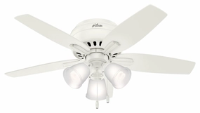 Hunter Fan Newsome 42" Flushmount Pull Chain Ceiling Fan with 27W LED Energy-efficient ceiling fan with remote