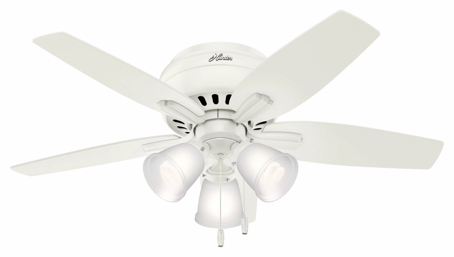 Hunter Fan Newsome 42" Flushmount Pull Chain Ceiling Fan with 27W LED Energy-efficient ceiling fan with remote