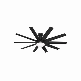 Hunter Fan Overton Outdoor DC Ceiling Fan with 18W LED and Wall Control Modern ceiling fan for home cooling