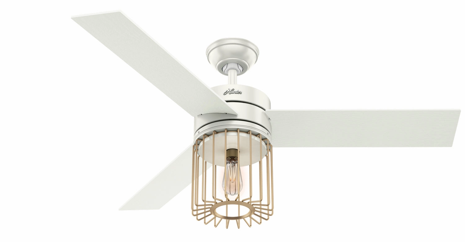 Hunter Fan Ronan 52" Ceiling Fan in Fresh White compact indoor fans for apartment use