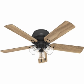 Hunter Fan Shady Grove 52" Indoor Flush Mount Pull Chain Ceiling Fan with 13W LED adjustable indoor fans for cool airflow