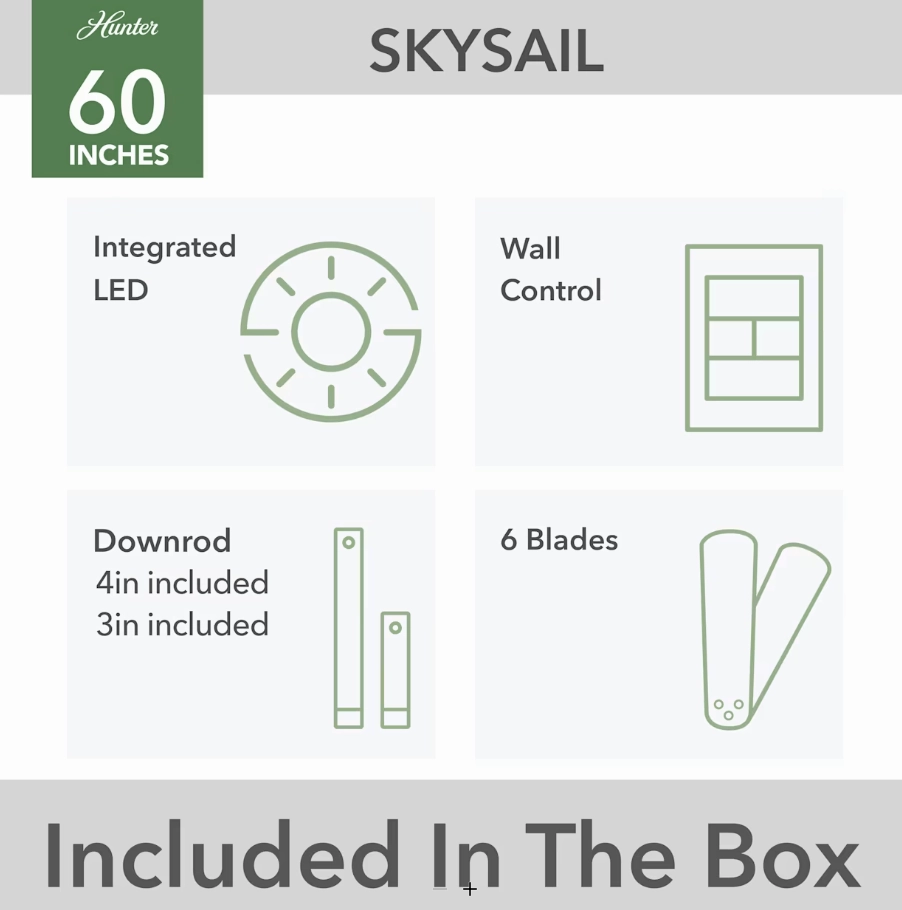 Hunter Fan Skysail 60" Outdoor DC Ceiling Fan with 9W LED