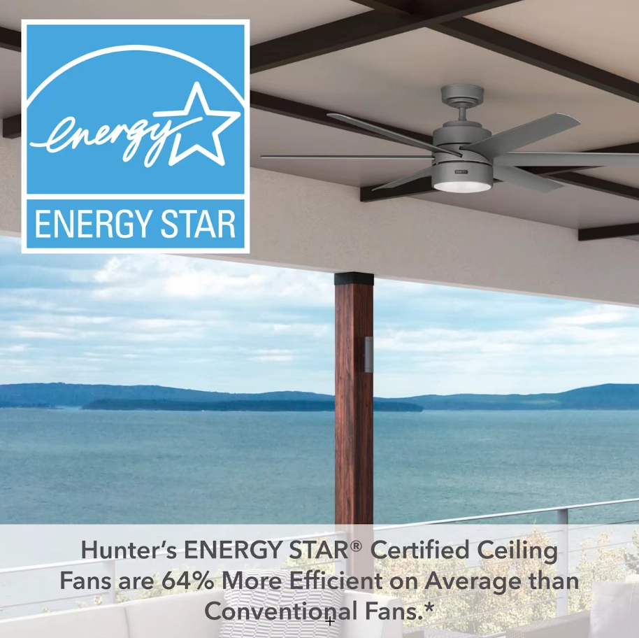 Hunter Fan Solaria Outdoor DC Ceiling Fan with LED and Wall Control