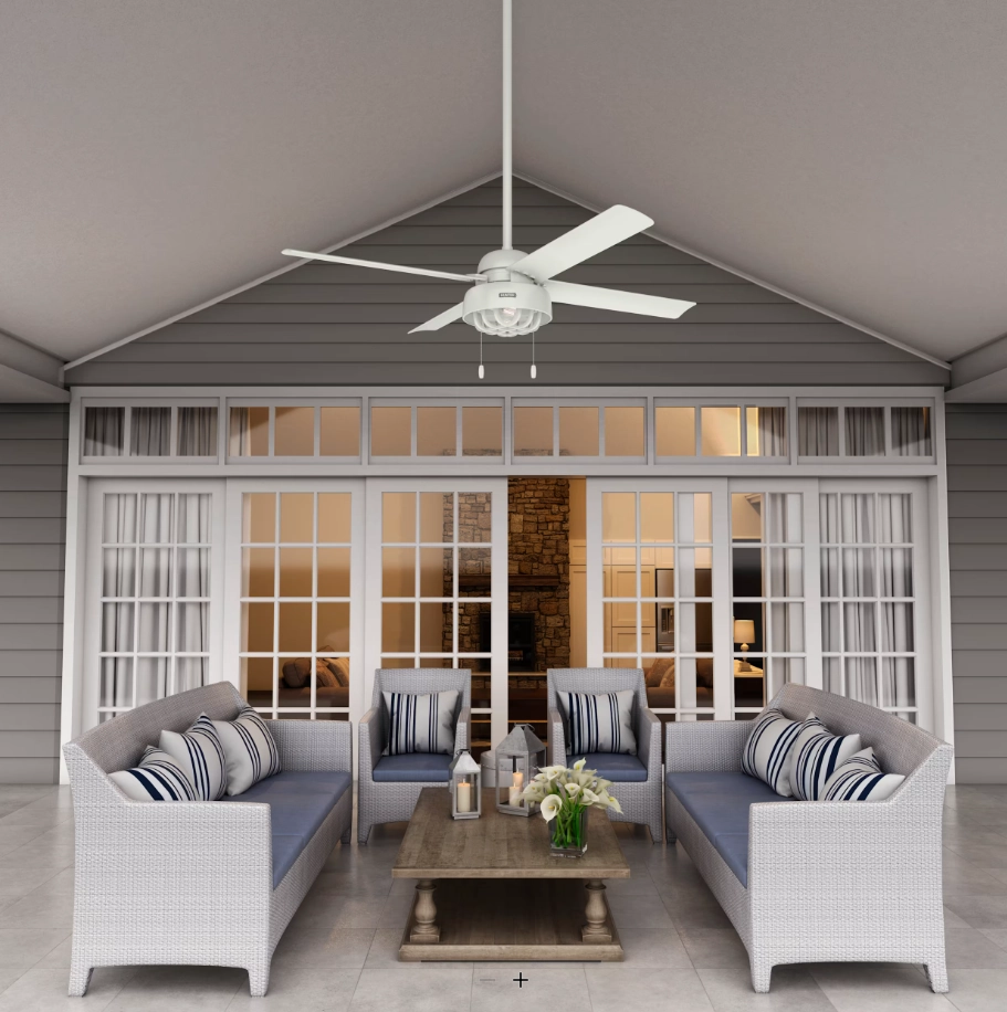 Hunter Fan Spring Mill 52" Outdoor Pull Chain Ceiling Fan with 7W LED