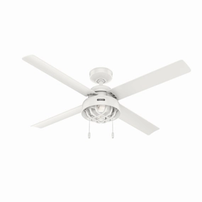 Hunter Fan Spring Mill 52" Outdoor Pull Chain Ceiling Fan with 7W LED compact indoor fans for apartment use